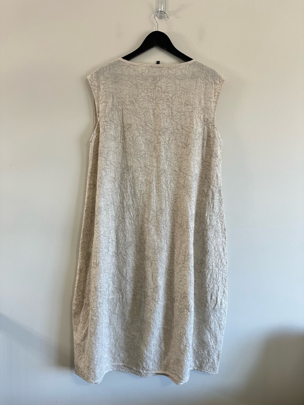 Oska Stitch Embroidered 100% Linen Sleeveless Midi Dress Size 1 (6-8) Neutral - Picture 3 of 14